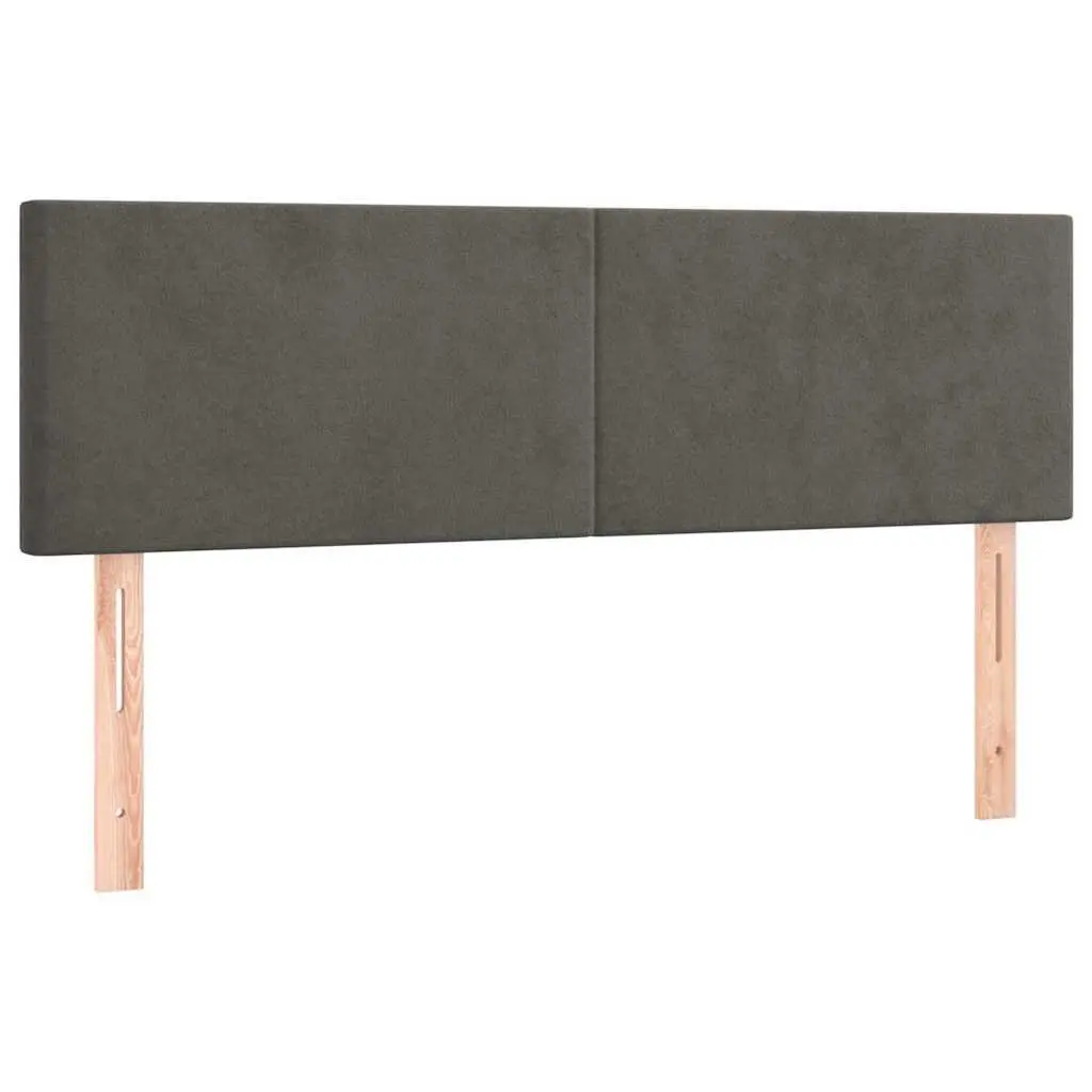 Velvet Headboard Dark Grey Adjustable Height 144cm Backrest Support