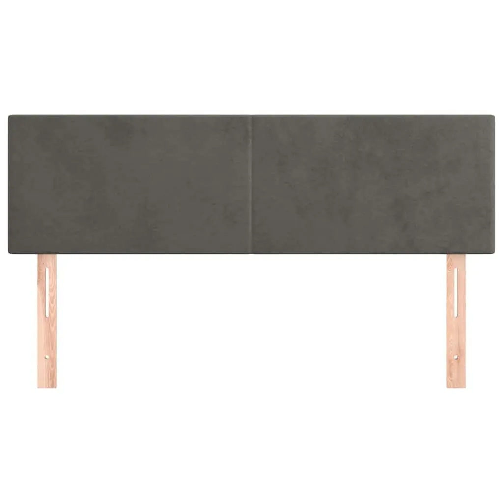 Velvet Headboard Dark Grey Adjustable Height 144cm Backrest Support
