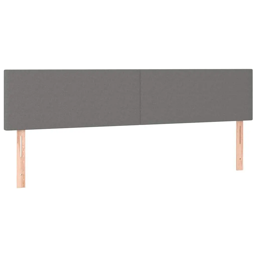Adjustable Dark Grey Fabric Headboard with Strong Wooden Legs