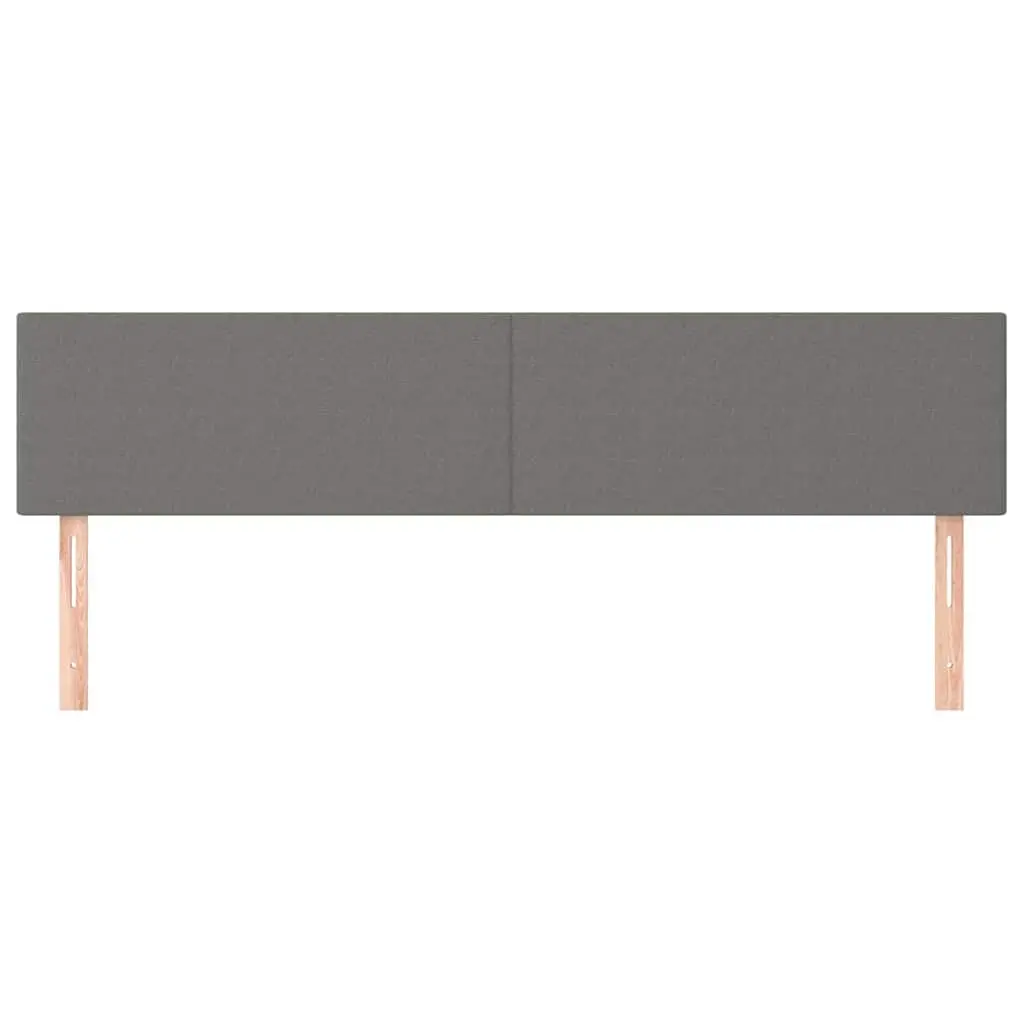 Adjustable Dark Grey Fabric Headboard with Strong Wooden Legs
