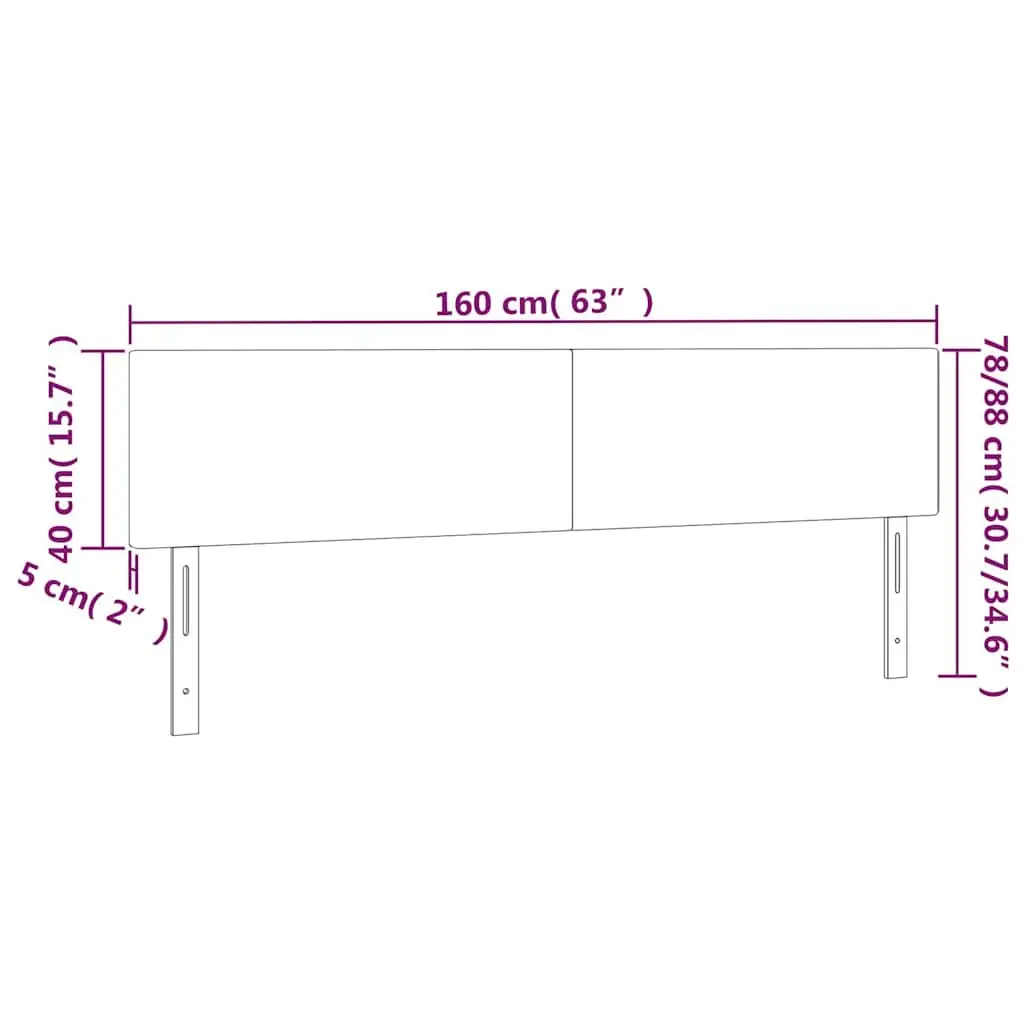 Fabric Headboard Black 160cm Adjustable Height Bed Support with Wooden Legs