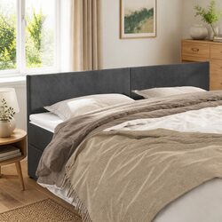 Concise and Stylish Dark Grey Velvet Headboard