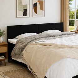 Compact Black Fabric Headboard for Bedroom Comfort