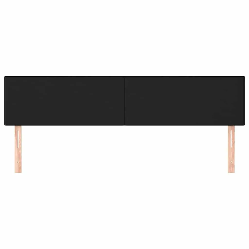 Faux Leather Headboard Black 200cm Adjustable Height Bed Support Wooden Legs