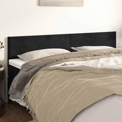 Velvet Headboard Black 200cm Adjustable Height Bedroom Upholstered Backrest