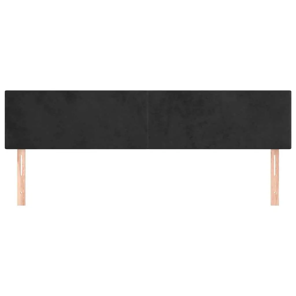 Upholstered Velvet Headboard Black 200cm Adjustable Height Smooth Finish Backrest for Bedroom