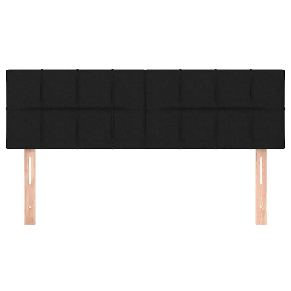 Adjustable Black Fabric Headboard with Sturdy Wooden Legs