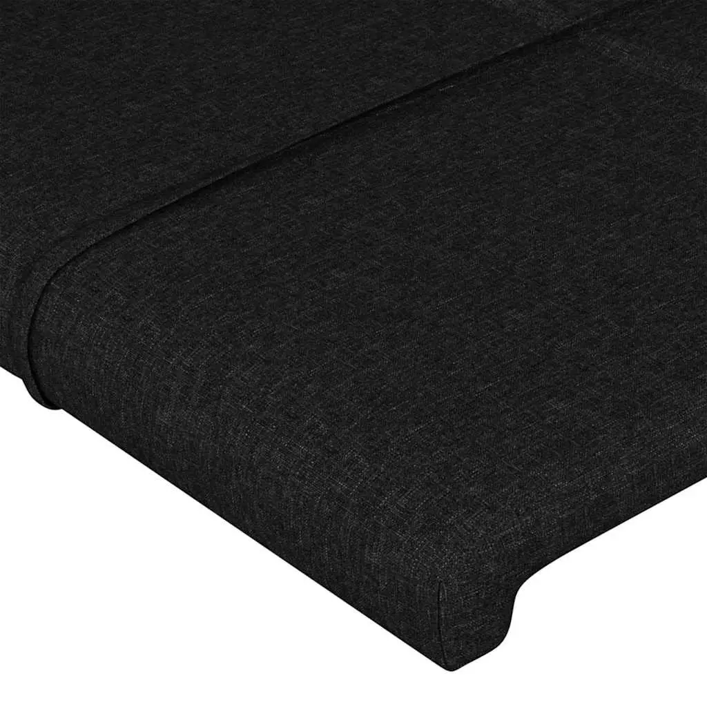 Adjustable Black Fabric Headboard with Sturdy Wooden Legs