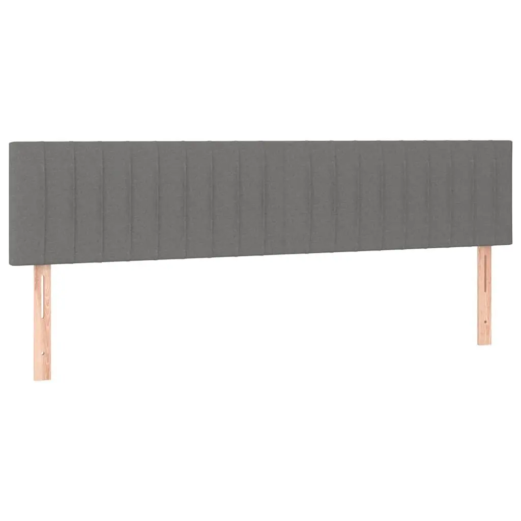 Grey Fabric Headboard 160x5x78/88cm Bedroom Furniture Adjustable Height Wooden Legs