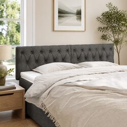 Efficient Dark Grey Fabric Headboard for Your Bedroom