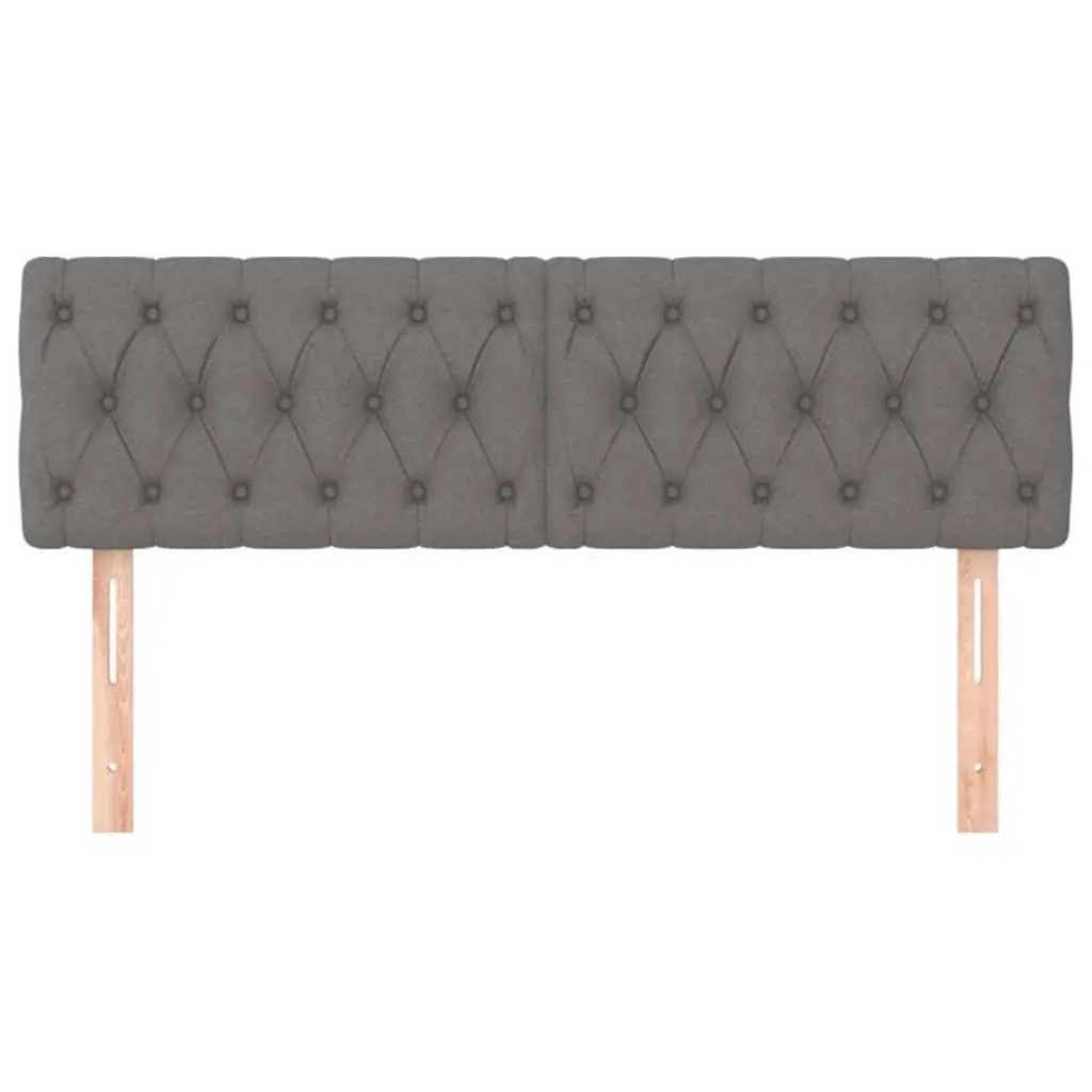 Dark Grey Fabric Headboard with Wooden Legs Adjustable Height Bedroom Furniture