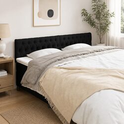 Concise: Adjustable Black Fabric Headboard, 200cm