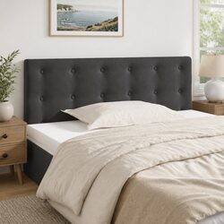 Headboard Dark Grey 100 cm Velvet Bedroom Furniture Adjustable Height Wooden