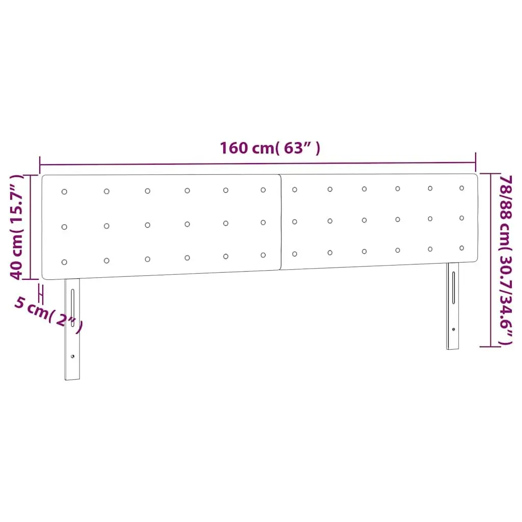 Headboard Dark Grey 160x5x78/88 cm Fabric Bedroom Bed Head Support Back Rest