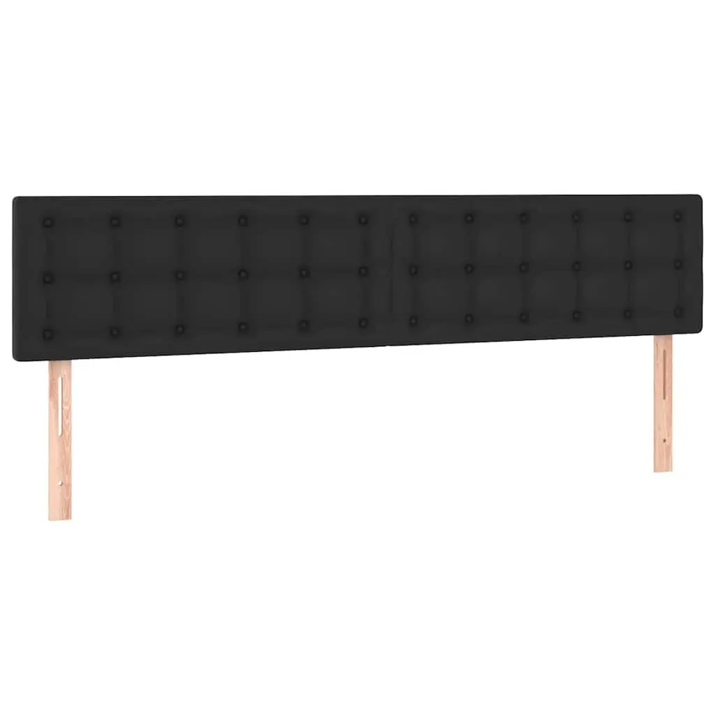 Faux Leather Headboard Black 160cm Adjustable Height Bed Back Support Wooden Legs