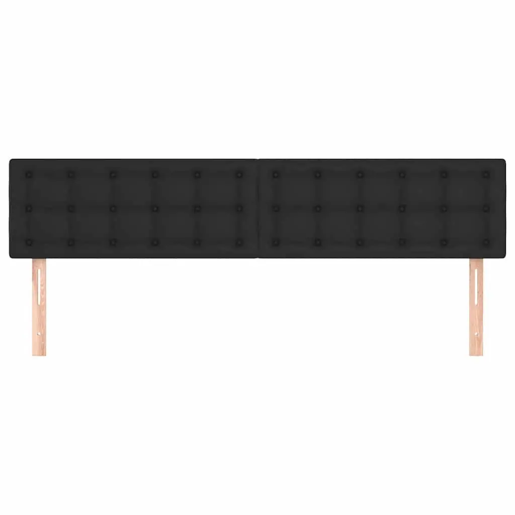 Faux Leather Headboard Black 160cm Adjustable Height Bed Back Support Wooden Legs