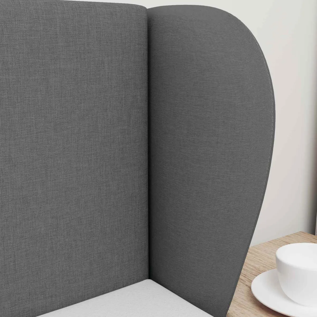 Headboard Ear Dim Grey 40 x 23 x 6 cm Fabric Bedroom Furniture Modern