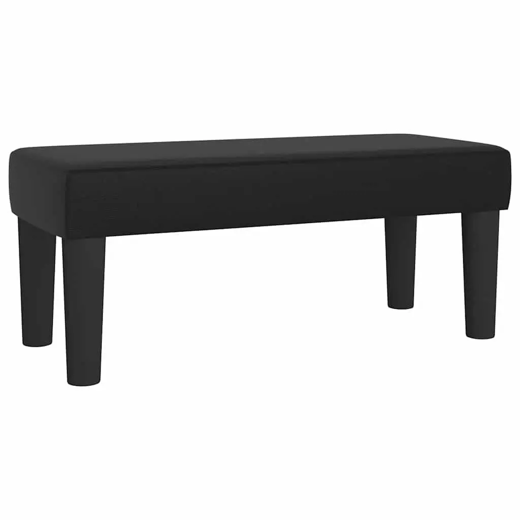 Faux Leather Bench Black Padded Foam Seat Living Room Entryway Furniture