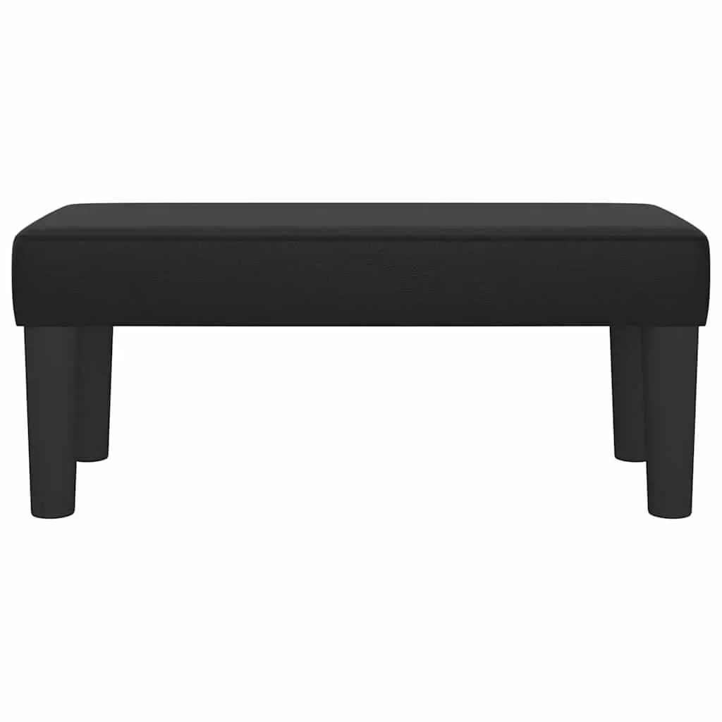 Faux Leather Bench Black Padded Foam Seat Living Room Entryway Furniture