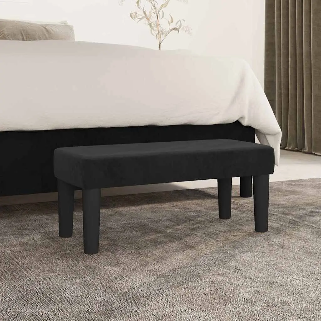 Bench Black Velvet 70 x 30 x 30 cm Padded Foam Multifunctional Living Room Bedroom