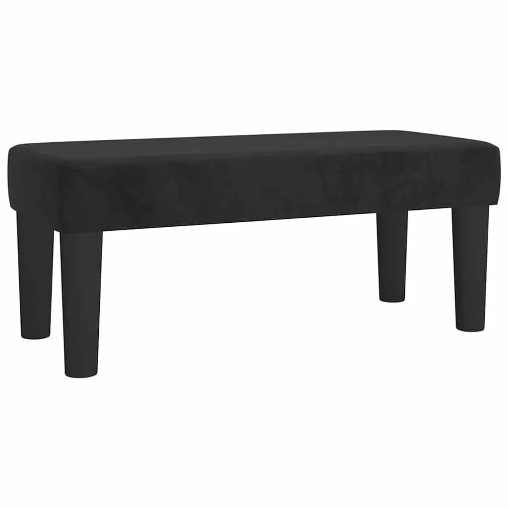 Bench Black Velvet 70 x 30 x 30 cm Padded Foam Multifunctional Living Room Bedroom