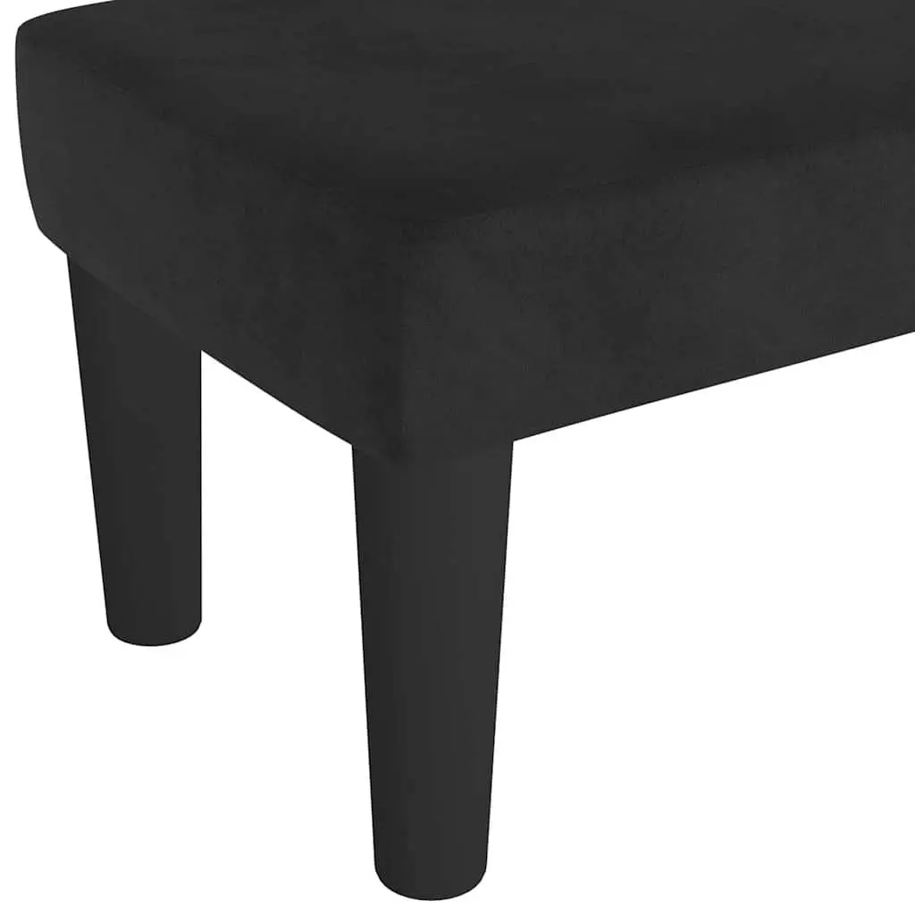 Bench Black Velvet 70 x 30 x 30 cm Padded Foam Multifunctional Living Room Bedroom