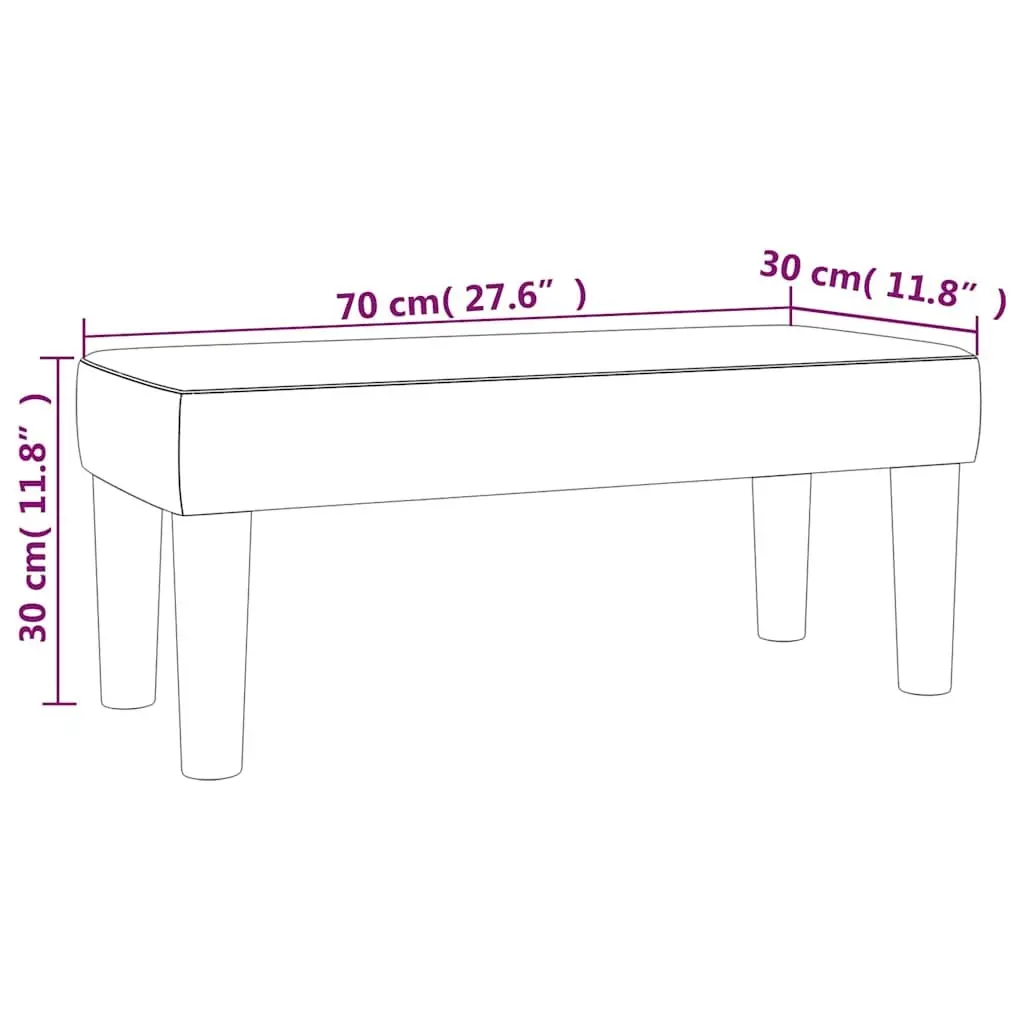 Bench Black Velvet 70 x 30 x 30 cm Padded Foam Multifunctional Living Room Bedroom