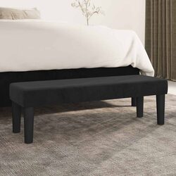 Concise Black Velvet Bench for Your Living Space