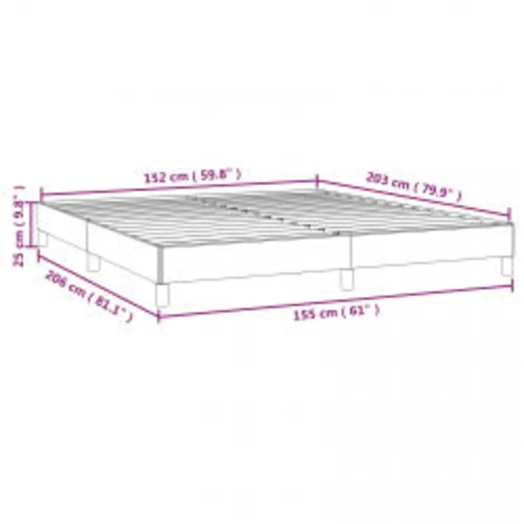 Queen Bed Frame Grey Fabric 152x203 cm Durable Upholstered Platform Bedroom