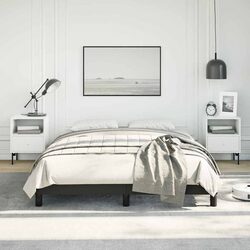 Double Bed Frame Black 137x187 cm Faux Leather Platform Bedroom Furniture