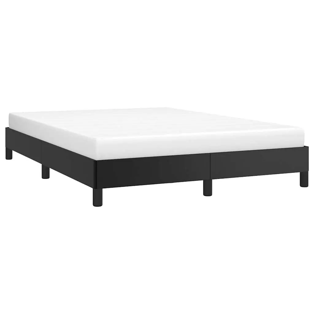 Double Bed Frame Black 137x187 cm Faux Leather Platform