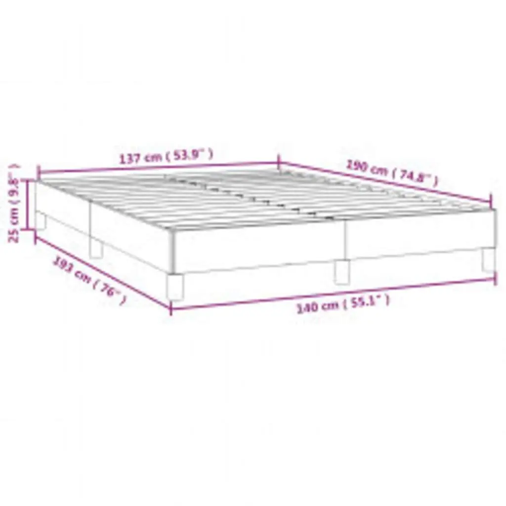 Double Bed Frame Black 137x187 cm Faux Leather Platform