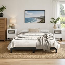 Confidently Stylish Black Faux Leather Bed Frame 152x203cm