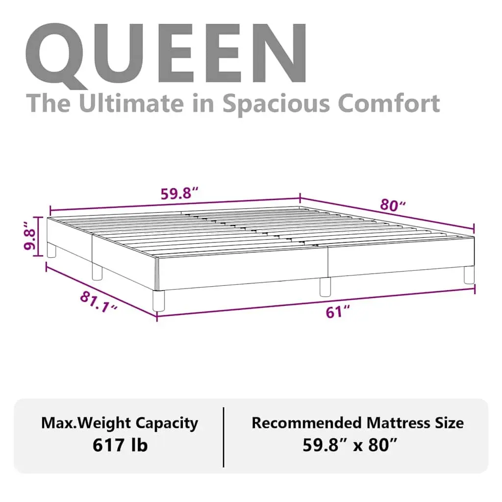 Black Faux Leather Queen Bed Frame 152x203cm Slat Support Sturdy Construction