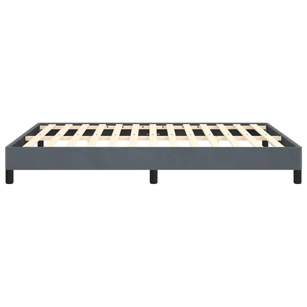 Queen Bed Frame Grey 152x203cm Velvet Upholstered Slatted Base