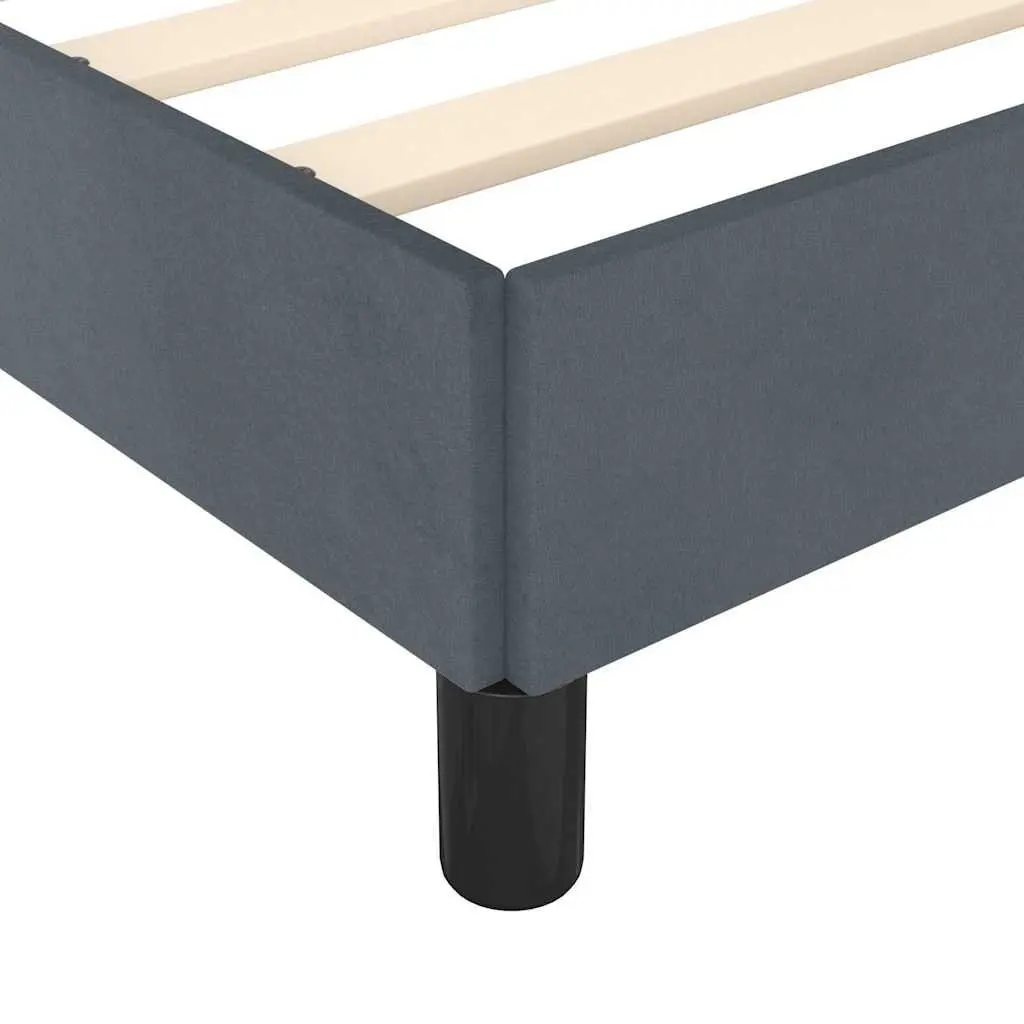 Queen Bed Frame Grey 152x203cm Velvet Upholstered Slatted Base