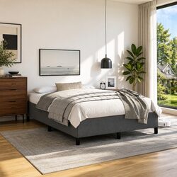 Compact Grey Double Bed Frame Measuring 137x187cm