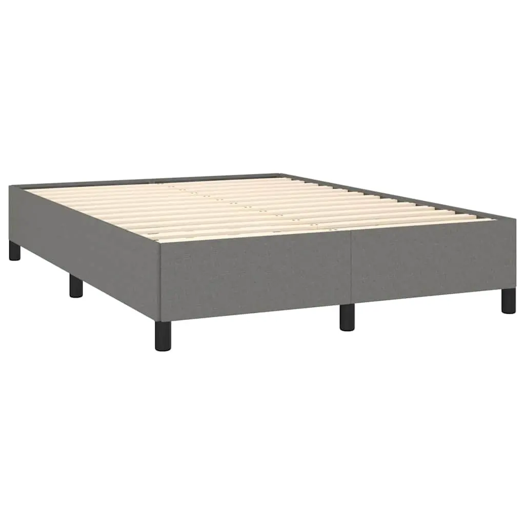 Double Bed Frame Grey 137x187cm Sturdy Plywood Slats