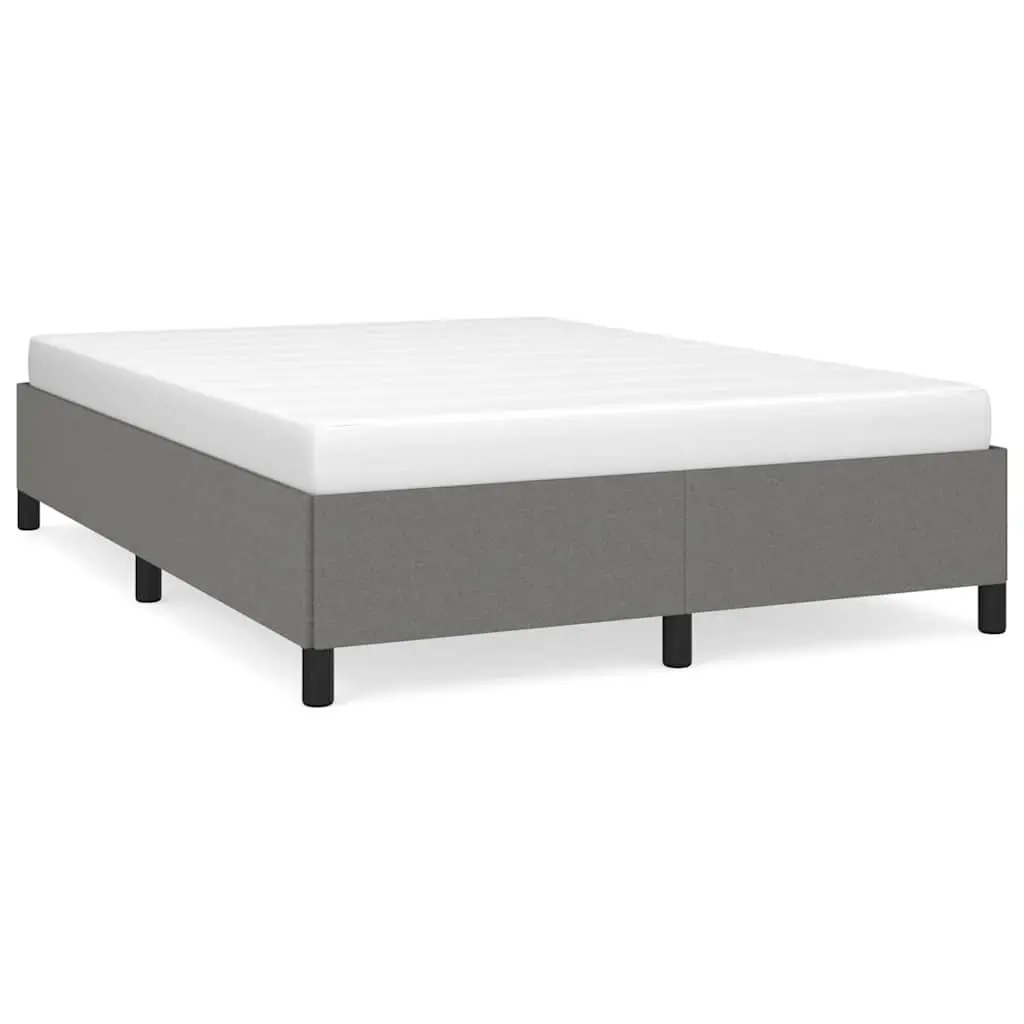 Queen Bed Frame Upholstered Grey Fabric 152x203cm Durable Sturdy Platform