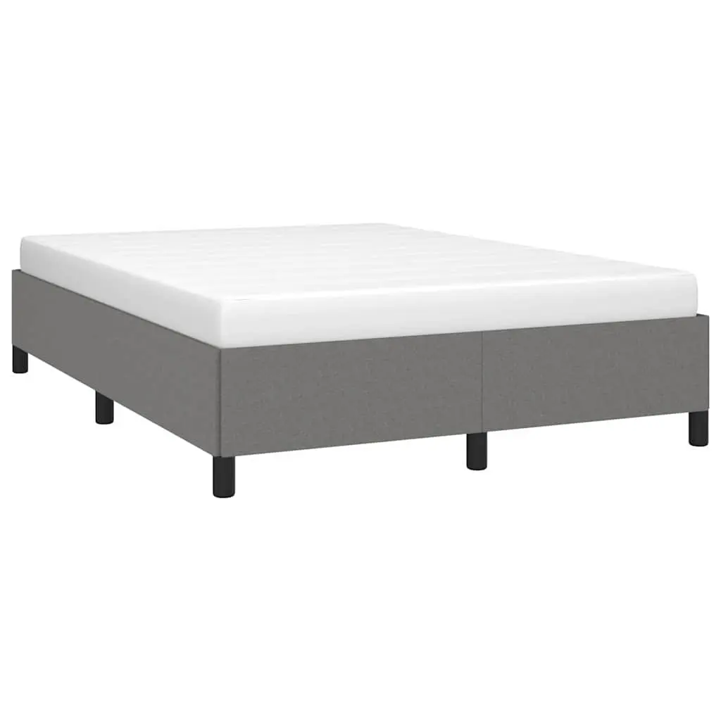 Queen Bed Frame Upholstered Grey Fabric 152x203cm Durable Sturdy Platform