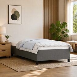 Grey King Single Bed Frame with Strong Support