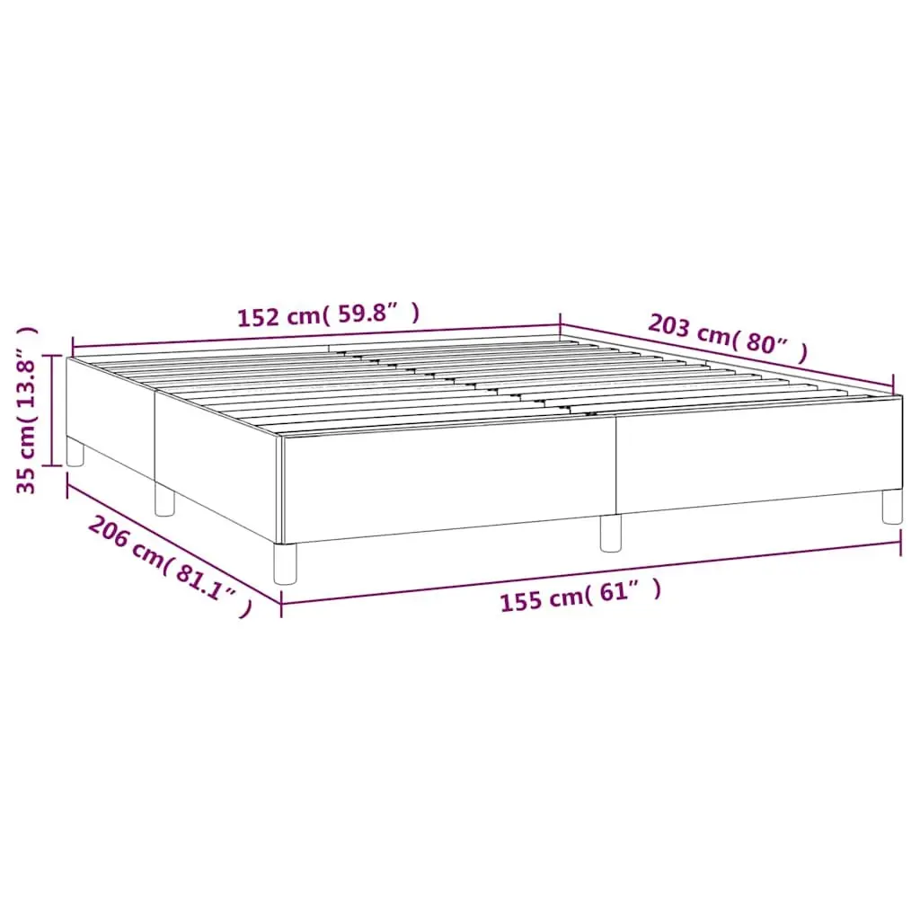 Queen Bed Frame Black Faux Leather Upholstered Platform 152x203 cm Sturdy Supportive Legs