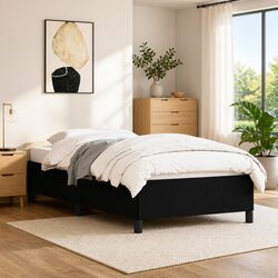 Compact King Single Bed Frame in Black Faux Leather—Sturdy and Stylish
