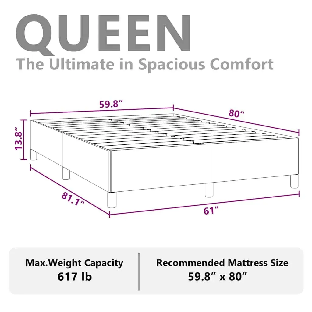Queen Bed Frame Grey Velvet 152x203cm Upholstered Bedroom Furniture