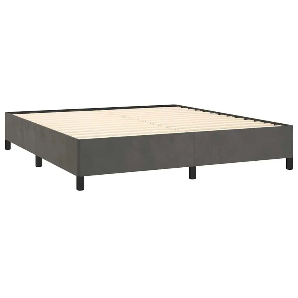 Queen Bed Frame Grey Velvet 152x203cm Upholstered Bedroom Furniture