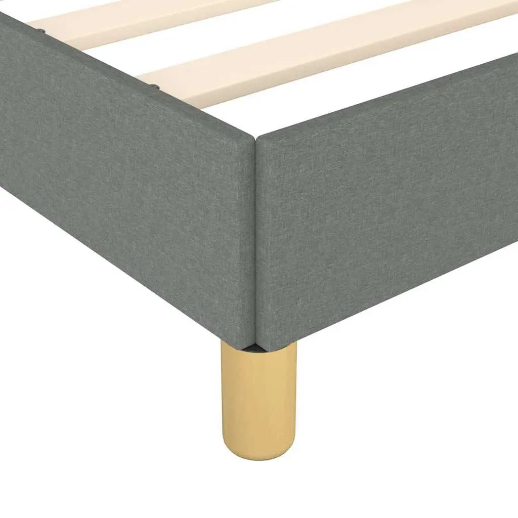 Double Bed Frame Grey Fabric Double Headboard Plywood Slats