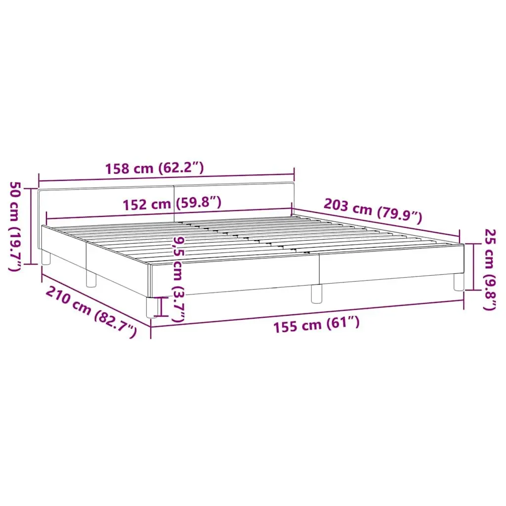 Queen Bed Frame Black Faux Leather Upholstered with Headboard Sturdy Leg Support
