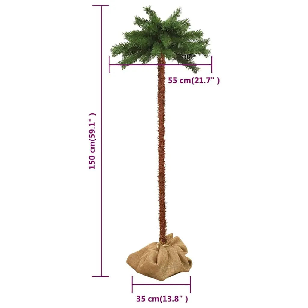 Artificial Christmas Tree LED 150cm Green Tropical Decor Indoor Holiday Seasonal