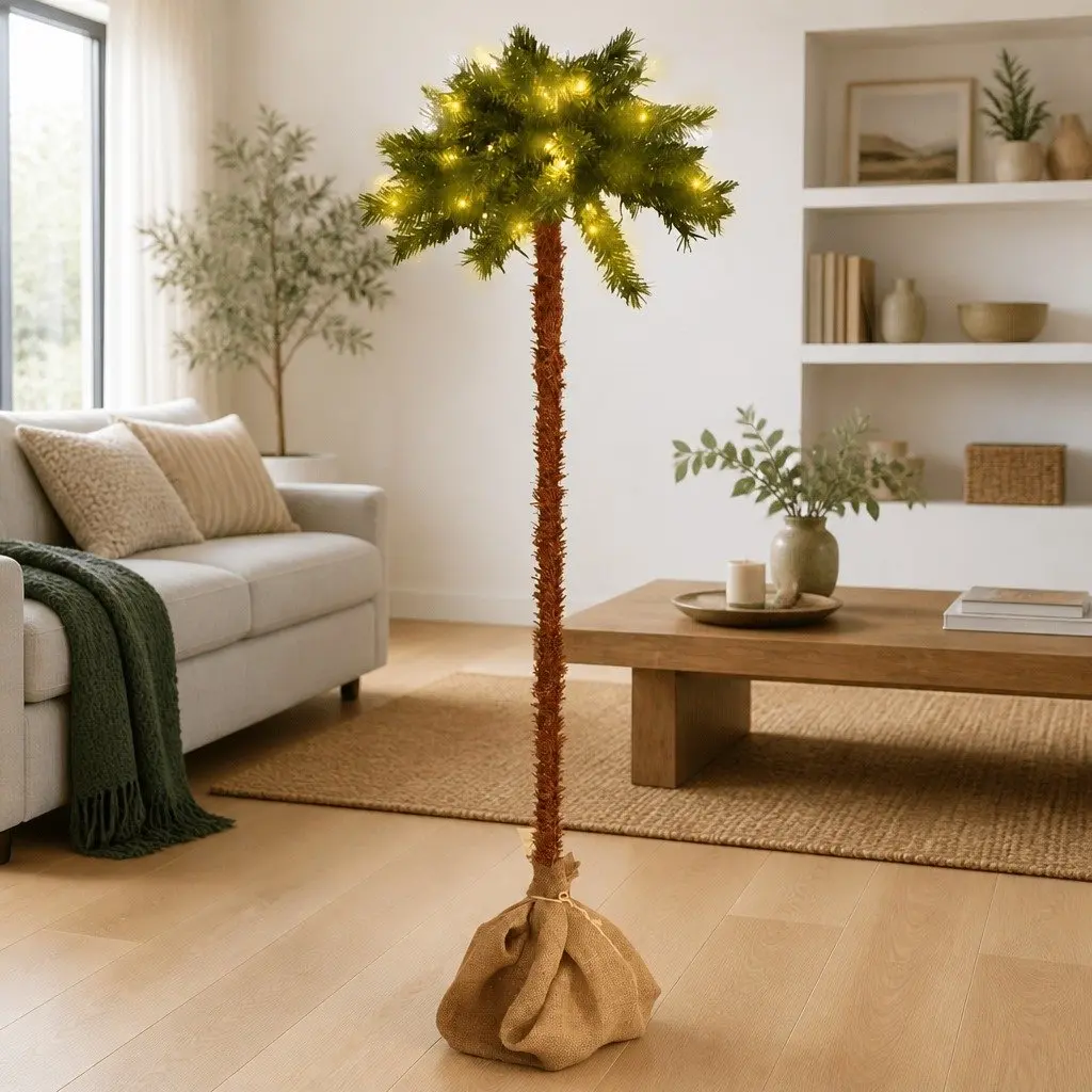 Artificial Christmas Tree Green 180cm with LED Lights Stable Stand