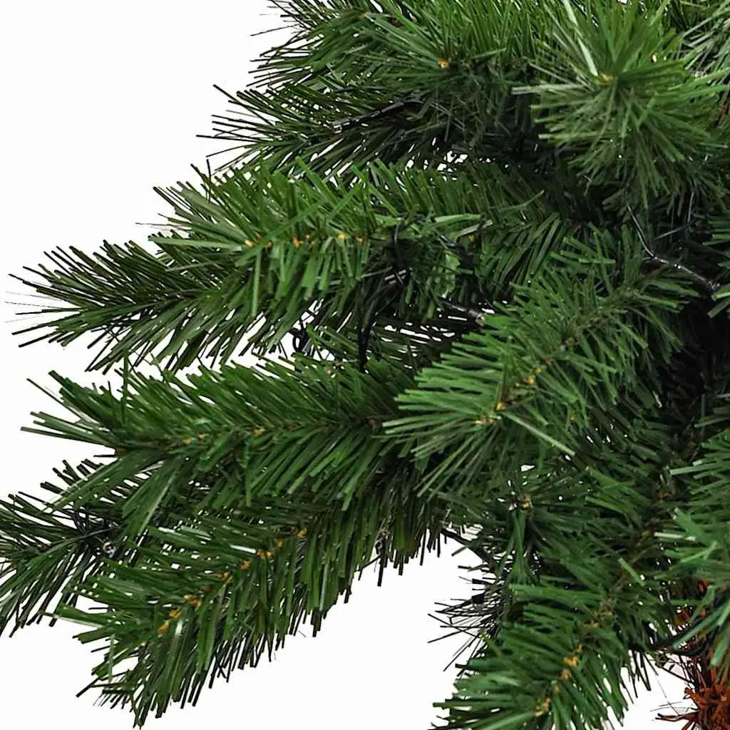 Christmas Tree with LEDs 210 cm Artificial Green Holiday Seasonal Decoration
